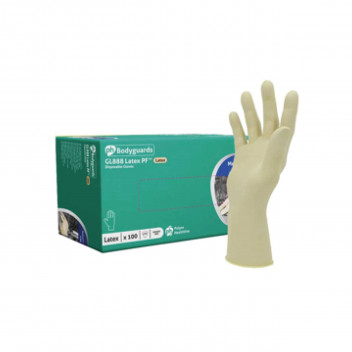 POLYCO LATEX GLOVE POWDER FREE CREAM SIZE LARGE BOX OF 100