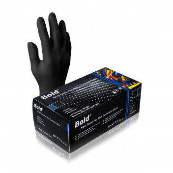 AURELIA NITRILE BLACK POWDER FREE GLOVES L (100 PER BOX)